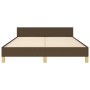 Bed frame with headboard in brown fabric 140x200 cm by vidaXL, Beds and slatted bases - Ref: Foro24-347418, Price: 125,13 €, ...