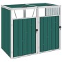 Cobertizo doble contenedor de basura acero verde 143x81x121 cm de vidaXL, Soportes para contenedores de residuos - Ref: Foro2...