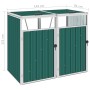 Double shed green steel garbage container 143x81x121 cm by vidaXL, Waste container supports - Ref: Foro24-46277, Price: 177,7...