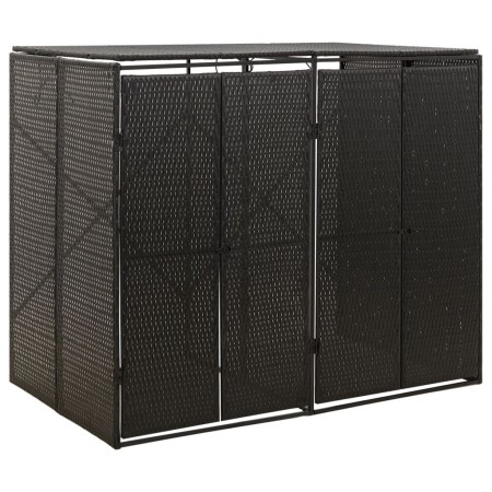 Schuppen für 2 PE-Rattan-Müllcontainer 140x80x117cm von vidaXL, Halterungen für Abfallbehälter - Ref: Foro24-319861, Preis: 1...