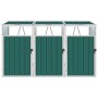 Triple shed green steel garbage container 213x81x121 cm by vidaXL, Waste container supports - Ref: Foro24-46281, Price: 362,0...