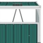 Cobertizo cuádruple cubo de basura acero verde 286x81x121 cm de vidaXL, Soportes para contenedores de residuos - Ref: Foro24-...