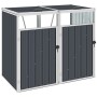 Double shed anthracite steel garbage container 143x81x121 cm by vidaXL, Waste container supports - Ref: Foro24-46279, Price: ...