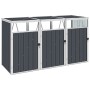 Dreifachschuppen Müllcontainer anthrazit Stahl 213x81x121cm von vidaXL, Halterungen für Abfallbehälter - Ref: Foro24-46283, P...