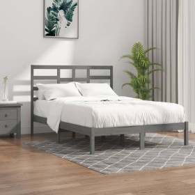 Estructura de cama de madera maciza blanca 140x190 cm de vidaXL, Camas y somieres - Ref: Foro24-3105777, Precio: 140,99 €, De...