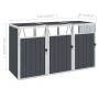 Dreifachschuppen Müllcontainer anthrazit Stahl 213x81x121cm von vidaXL, Halterungen für Abfallbehälter - Ref: Foro24-46283, P...