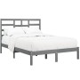 Estructura de cama de madera maciza blanca 140x190 cm de vidaXL, Camas y somieres - Ref: Foro24-3105777, Precio: 140,99 €, De...