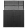 Cobertizo doble cubo basura ratán sintético negro 153x78x120cm de vidaXL, Soportes para contenedores de residuos - Ref: Foro2...