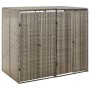 Shed for 2 gray PE rattan garbage containers 140x80x117cm by vidaXL, Waste container supports - Ref: Foro24-319865, Price: 21...