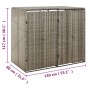 Shed for 2 gray PE rattan garbage containers 140x80x117cm by vidaXL, Waste container supports - Ref: Foro24-319865, Price: 21...