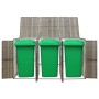 Shed for 3 gray PE rattan garbage containers 207x80x117 cm by vidaXL, Waste container supports - Ref: Foro24-319866, Price: 3...