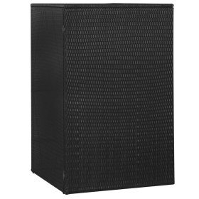 Cobertizo de cubo de basura ratán sintético negro 76x78x120 cm de vidaXL, Soportes para contenedores de residuos - Ref: Foro2...