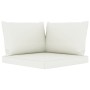 Set de muebles de jardín 5 piezas bambú y cojines blanco crema de vidaXL, Conjuntos de jardín - Ref: Foro24-3065001, Precio: ...