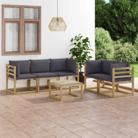 6-teiliges Gartenmöbel-Set mit anthrazitgrauen Kissen von vidaXL, Gartensets - Ref: Foro24-3064945, Preis: 326,99 €, Rabatt: %