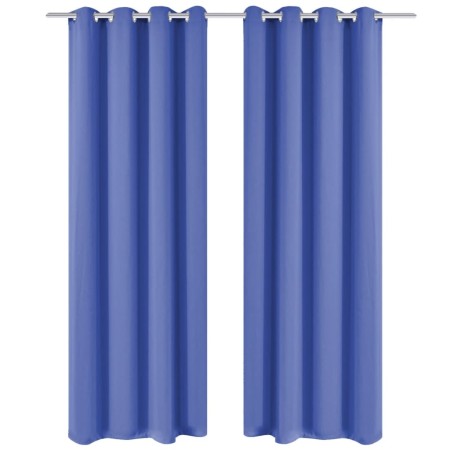 Blackout curtains 2 pieces with metal eyelets 135x245cm blue by vidaXL, Curtains and curtains - Ref: Foro24-132211, Price: 31...