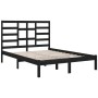 Black solid wood bed frame 140x190 cm by vidaXL, Beds and slatted bases - Ref: Foro24-3105779, Price: 154,61 €, Discount: %