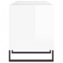 Mueble discos madera contrachapada blanco brillo 121x38x48 cm de vidaXL, Almacenamiento para CD y DVD - Ref: Foro24-831686, P...