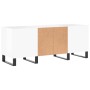 Mueble discos madera contrachapada blanco brillo 121x38x48 cm de vidaXL, Almacenamiento para CD y DVD - Ref: Foro24-831686, P...