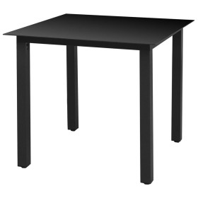 Black aluminum and glass garden table 80x80x74 cm by vidaXL, Garden tables - Ref: Foro24-42787, Price: 133,11 €, Discount: %