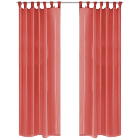 Cortinas de gasa 2 unidades 140x245 cm rojo de vidaXL, Cortinas y visillos - Ref: Foro24-132253, Precio: 20,99 €, Descuento: %