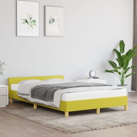 Bed frame with green fabric headboard 120x200 cm by vidaXL, Beds and slatted bases - Ref: Foro24-347406, Price: 116,99 €, Dis...