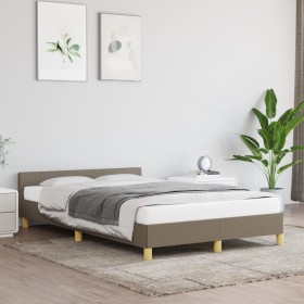 Bed frame with headboard in taupe gray fabric 120x200 cm by vidaXL, Beds and slatted bases - Ref: Foro24-347403, Price: 120,2...