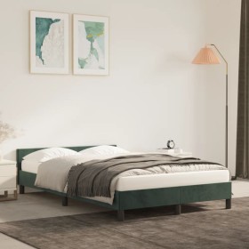 Estructura cama con cabecero terciopelo verde oscuro 120x200 cm de vidaXL, Camas y somieres - Ref: Foro24-347564, Precio: 113...