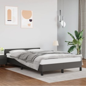 Bed frame with headboard gray synthetic leather 120x200cm by vidaXL, Beds and slatted bases - Ref: Foro24-347493, Price: 137,...