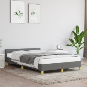 Bed frame with headboard in dark gray fabric 120x200 cm by vidaXL, Beds and slatted bases - Ref: Foro24-347400, Price: 112,99...