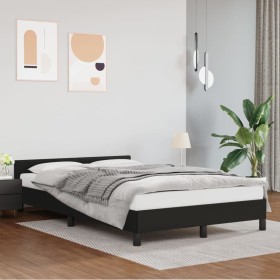 Bed frame with headboard black synthetic leather 120x200cm by vidaXL, Beds and slatted bases - Ref: Foro24-347489, Price: 136...