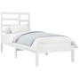 Estructura de cama madera maciza de pino blanca 90x200 cm de vidaXL, Camas y somieres - Ref: Foro24-3105781, Precio: 87,79 €,...