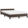 Estructura de cama cabecero cuero sintético marrón 120x200 cm de vidaXL, Camas y somieres - Ref: Foro24-347492, Precio: 121,1...