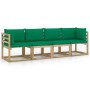 4-seater garden sofa with green cushions by vidaXL, Garden sets - Ref: Foro24-3065089, Price: 246,25 €, Discount: %