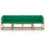 4-seater garden sofa with green cushions by vidaXL, Garden sets - Ref: Foro24-3065089, Price: 246,25 €, Discount: %