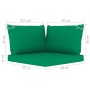 4-Sitzer-Gartensofa mit grünen Kissen von vidaXL, Gartensets - Ref: Foro24-3065089, Preis: 246,25 €, Rabatt: %