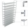 Shoe rack with 10 shelves in metal and silver non-woven textile by vidaXL, Shoe racks and shoe organizers - Ref: Foro24-24563...