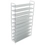 Shoe rack with 10 shelves in metal and silver non-woven textile by vidaXL, Shoe racks and shoe organizers - Ref: Foro24-24563...