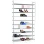 Shoe rack with 10 shelves in metal and silver non-woven textile by vidaXL, Shoe racks and shoe organizers - Ref: Foro24-24563...