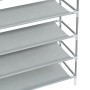 Shoe rack with 10 shelves in metal and silver non-woven textile by vidaXL, Shoe racks and shoe organizers - Ref: Foro24-24563...