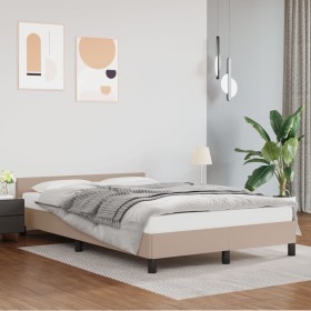 Cappuccino synthetic leather headboard bed frame 120x200cm by vidaXL, Beds and slatted bases - Ref: Foro24-347494, Price: 124...