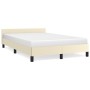 Bed frame with headboard cream synthetic leather 120x200cm by vidaXL, Beds and slatted bases - Ref: Foro24-347491, Price: 114...