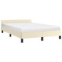 Bed frame with headboard cream synthetic leather 120x200cm by vidaXL, Beds and slatted bases - Ref: Foro24-347491, Price: 114...