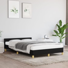 Bed frame with black fabric headboard 120x200 cm by vidaXL, Beds and slatted bases - Ref: Foro24-347401, Price: 123,99 €, Dis...