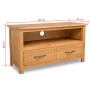 Solid oak wood TV stand 90x35x48 cm by vidaXL, TV Furniture - Ref: Foro24-244466, Price: 170,90 €, Discount: %