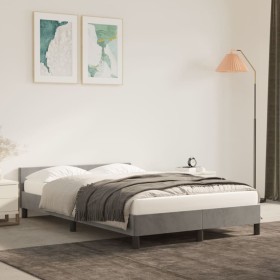 Light gray velvet bed frame with headboard 120x200cm by vidaXL, Beds and slatted bases - Ref: Foro24-347561, Price: 119,33 €,...