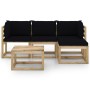 5-piece garden furniture set with black cushions by vidaXL, Garden sets - Ref: Foro24-3065151, Price: 297,99 €, Discount: %