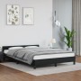 Bed frame with headboard black synthetic leather 140x190cm by vidaXL, Beds and slatted bases - Ref: Foro24-347495, Price: 129...