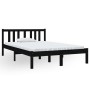 Black solid wood bed frame 120x190 cm by vidaXL, Beds and slatted bases - Ref: Foro24-814858, Price: 113,99 €, Discount: %