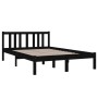 Black solid wood bed frame 120x190 cm by vidaXL, Beds and slatted bases - Ref: Foro24-814858, Price: 113,99 €, Discount: %