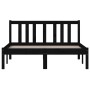 Black solid wood bed frame 120x190 cm by vidaXL, Beds and slatted bases - Ref: Foro24-814858, Price: 113,99 €, Discount: %